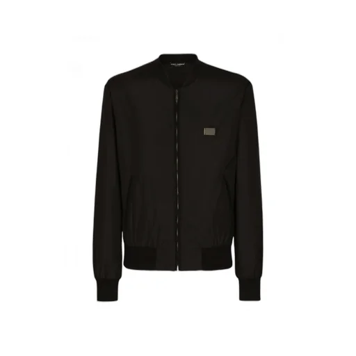 Dolce & Gabbana Logo Plaque Zip-Up Jacket