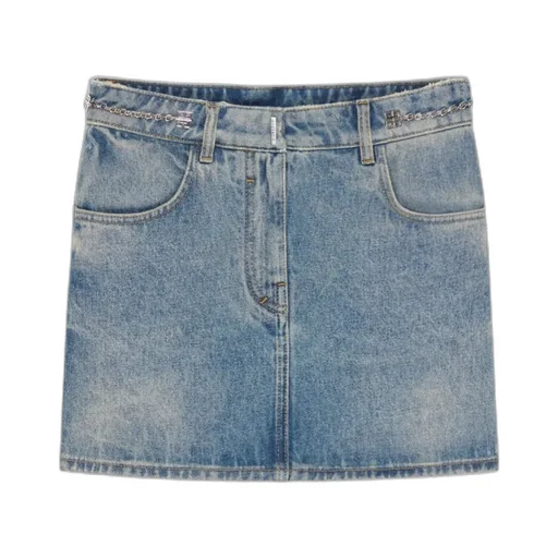 Givenchy Chain-Detailed Denim Mini Skirt