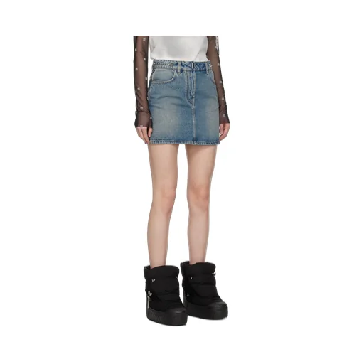Givenchy Chain-Detailed Denim Mini Skirt