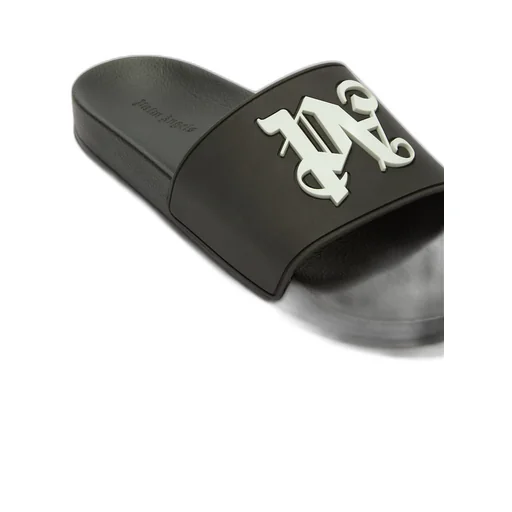 Palm Angels Monogram Patch Round Toe Slides