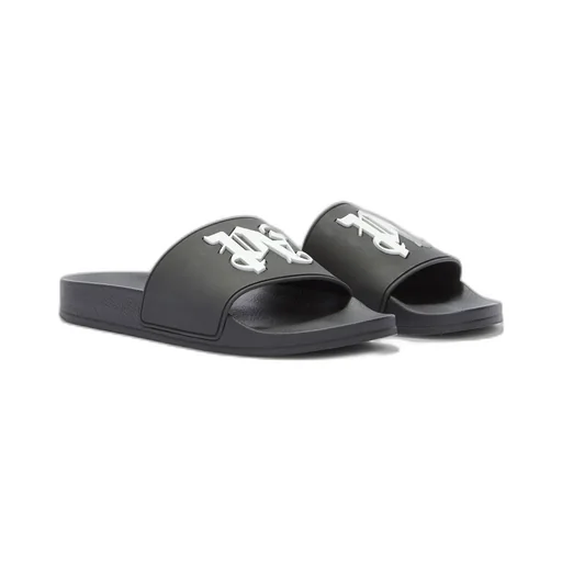 Palm Angels Monogram Patch Round Toe Slides