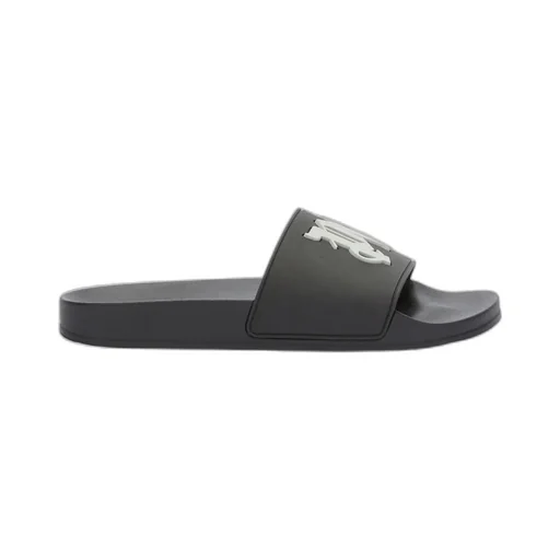 Palm Angels Monogram Patch Round Toe Slides