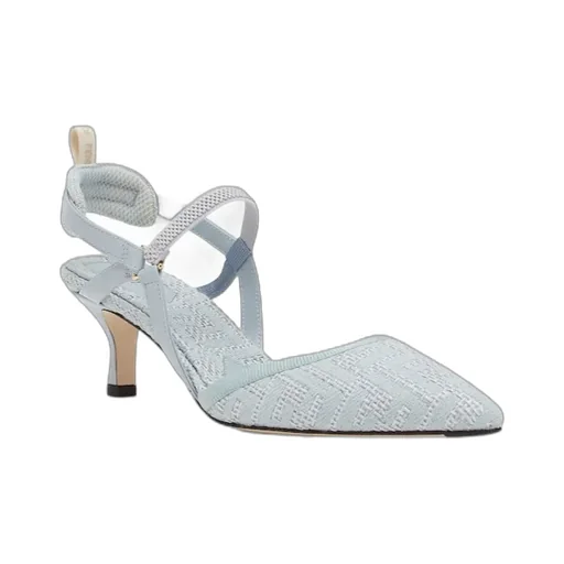 Fendi Logo Detailed Slingback Pumps