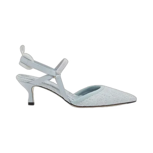 Fendi Logo Detailed Slingback Pumps