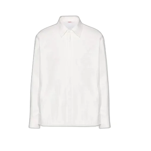 Valentino Logo Plaque Long-Sleeved Shirt Jacket