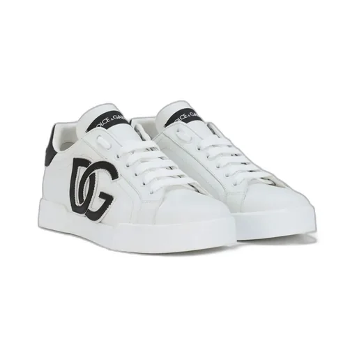 Dolce & Gabbana Portofino Logo Patch Lace-Up Sneakers