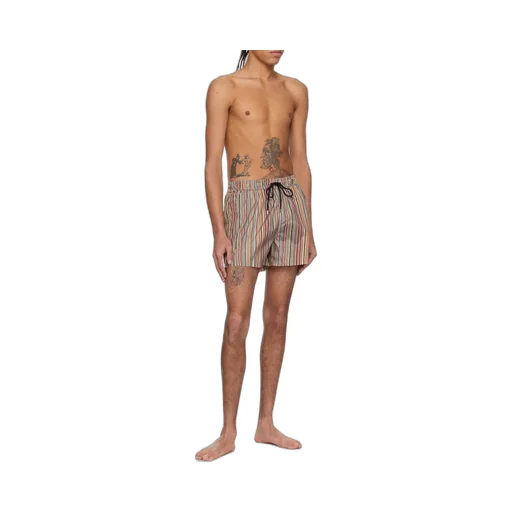 Paul Smith Striped Drawstring Swim Trunks