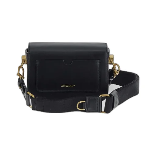 Off-White Binder Foldover Top Shoulder Bag