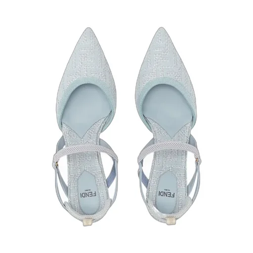 Fendi Logo Detailed Slingback Pumps