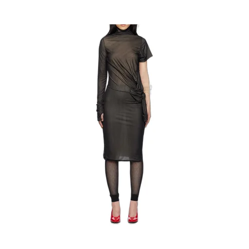 Maison Margiela One-Shoulder Semi-Sheer Midi Dress