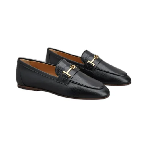 Tod's Logo Plaque Almond Toe Loafers