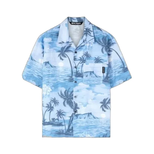 Palm Angels Sunset Printed Short-Sleeved Shirt