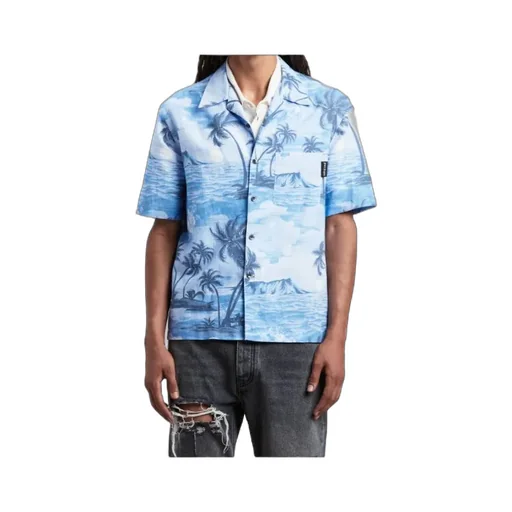 Palm Angels Sunset Printed Short-Sleeved Shirt