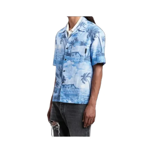 Palm Angels Sunset Printed Short-Sleeved Shirt