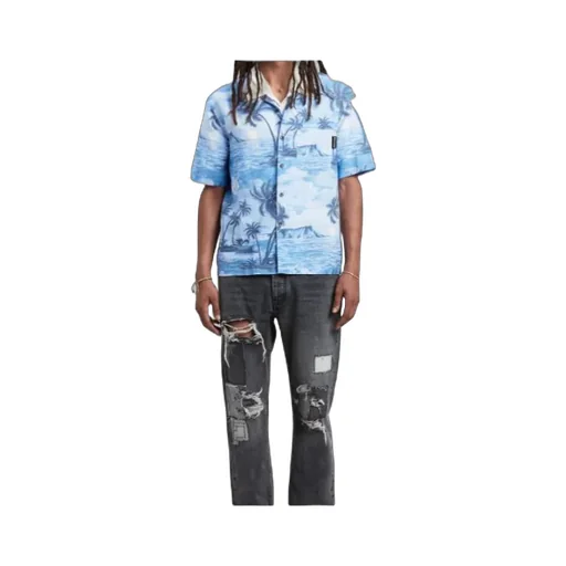 Palm Angels Sunset Printed Short-Sleeved Shirt