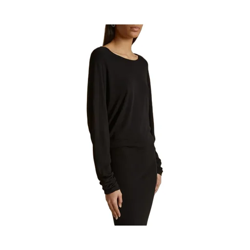 Khaite The Trina Long-Sleeved Open-Back Midi Dress