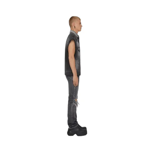 Straight Jeans In Destroyed Denim