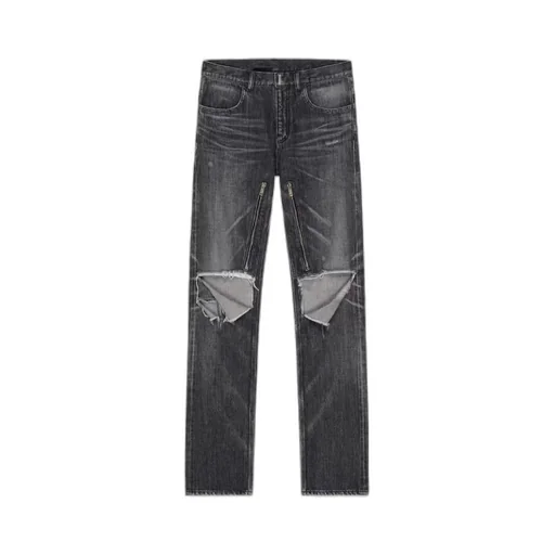 Straight Jeans In Destroyed Denim