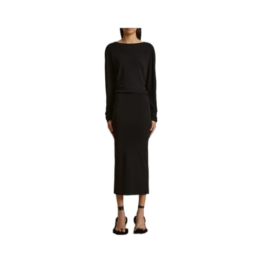 Khaite The Trina Long-Sleeved Open-Back Midi Dress