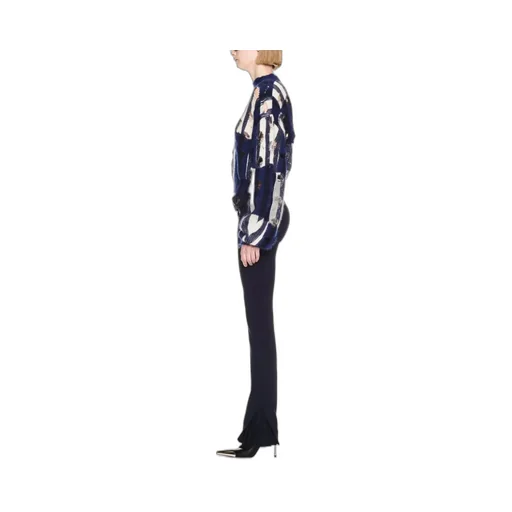 Off-White Shibori Distressed Crewneck Long-Sleeved Jumper