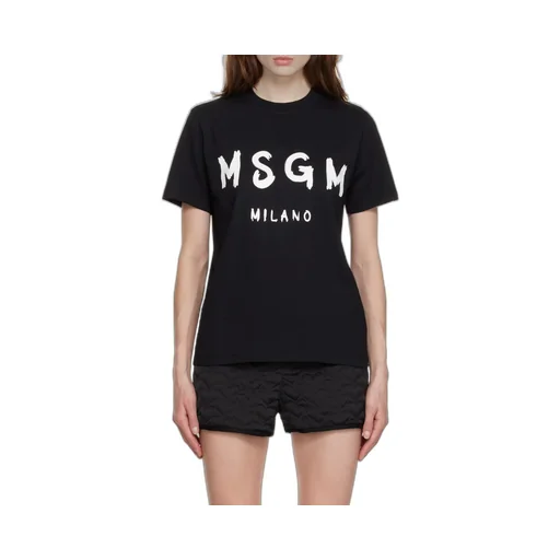 Msgm Logo Printed Crewneck T-Shirt