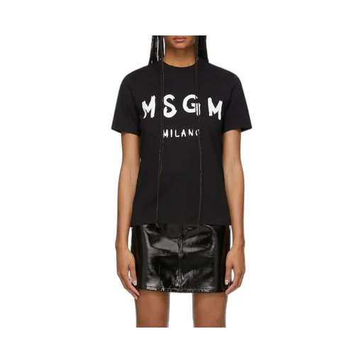 Msgm Logo Printed Crewneck T-Shirt