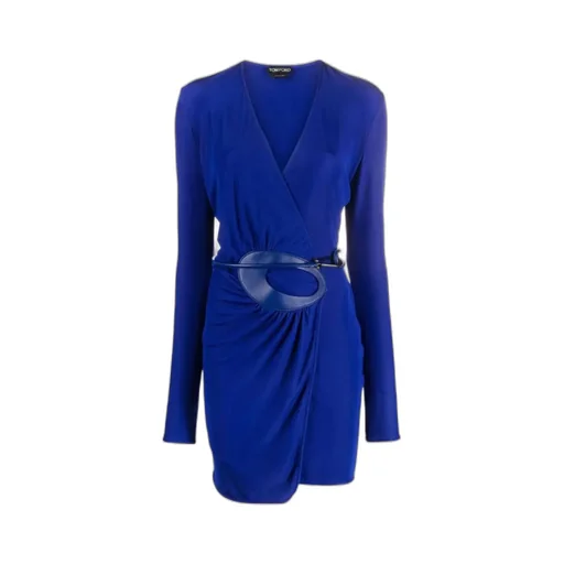 Tom Ford V-Neck Belted Mini Dress