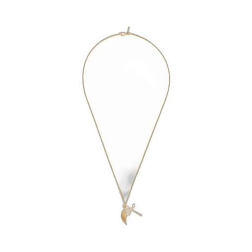 Emanuele Bicocchi Cross And Wing Necklace