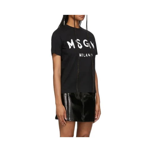 Msgm Logo Printed Crewneck T-Shirt