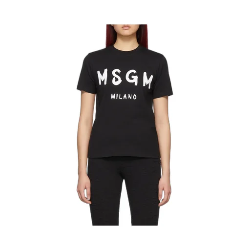 Msgm Logo Printed Crewneck T-Shirt