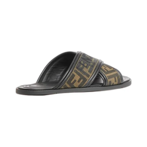 Fendi Ff Logo Detail Crossed Slides