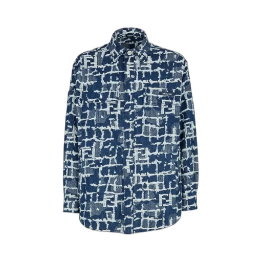 Fendi Logo Detailed Distressed Denim Jacket