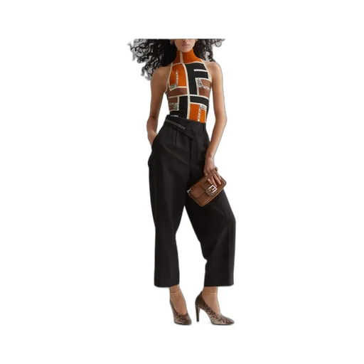Fendi Mockneck Sleeveless Top