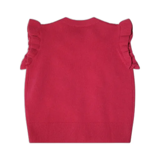 Il Gufo Pompom Detailed Tricot-Knit Gilet
