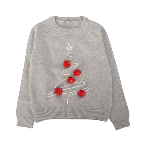 Il Gufo Christmas Tree Embroidered Jumper