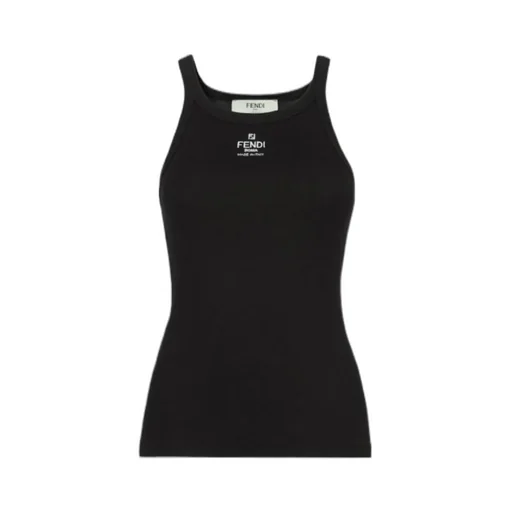 Fendi Logo Embroidered Knitted Tank Top