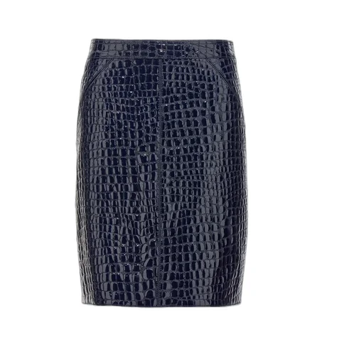 Tom Ford High-Waisted Embossed Leather Mini Skirt