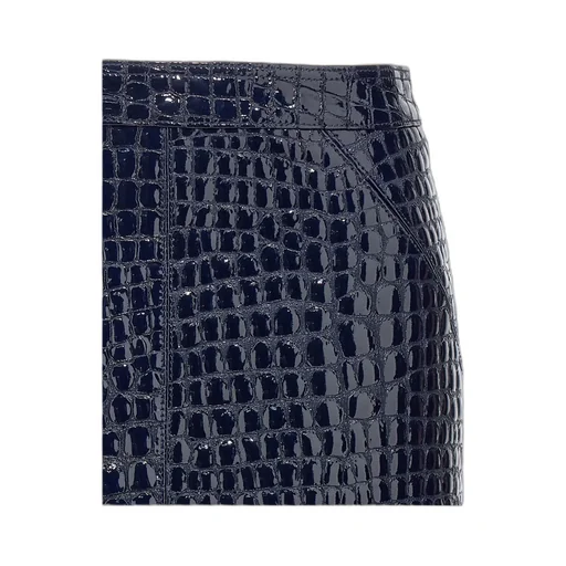Tom Ford High-Waisted Embossed Leather Mini Skirt