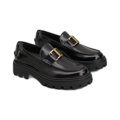 Tod's Timeless Logo Plaque Loafers