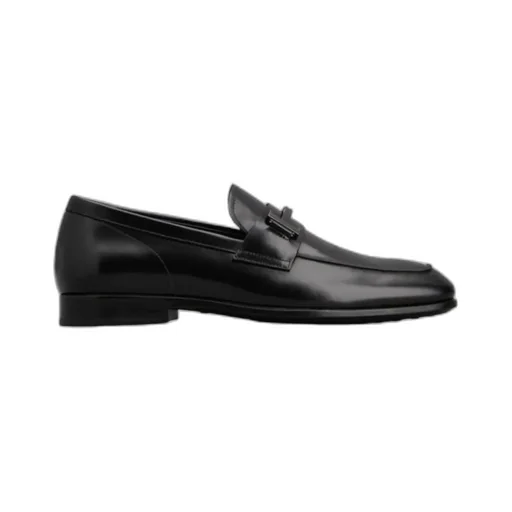 Tod's Double T Plaque Almond Toe Loafers