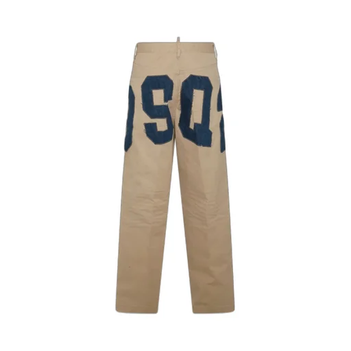 Dsquared2 Logo Patch Straight-Leg Trousers
