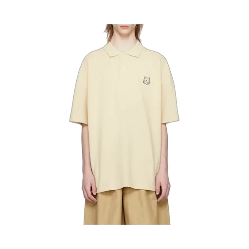 Maison Kitsun Bold Fox Head Patch Oversized Polo Shirt