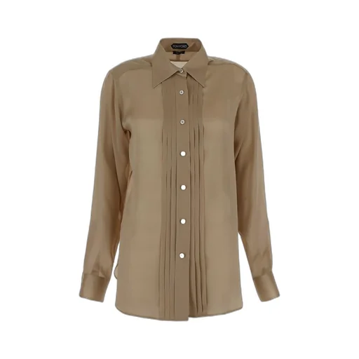 Tom Ford Plisse-Panel Long-Sleeved Shirt
