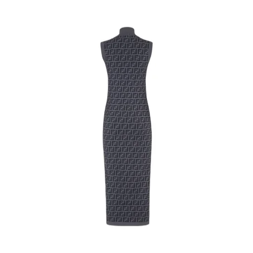 Fendi Ff Motif Sleeveless Maxi Dress