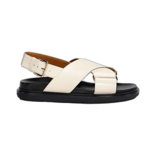 Marni Logo Embossed Buckled Sandals