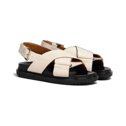 Marni Logo Embossed Buckled Sandals