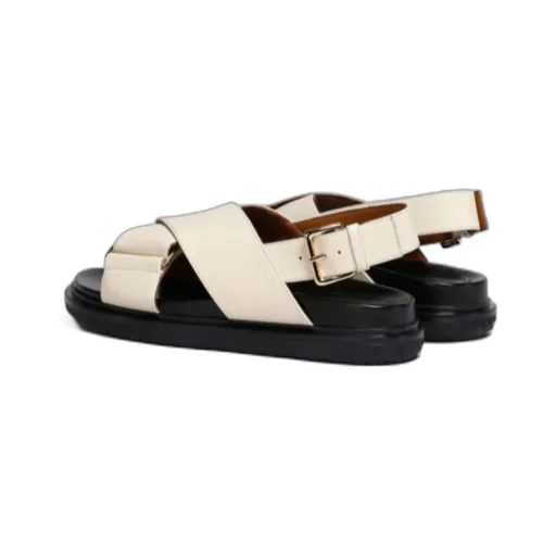 Marni Logo Embossed Buckled Sandals