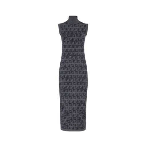 Fendi Ff Motif Sleeveless Maxi Dress