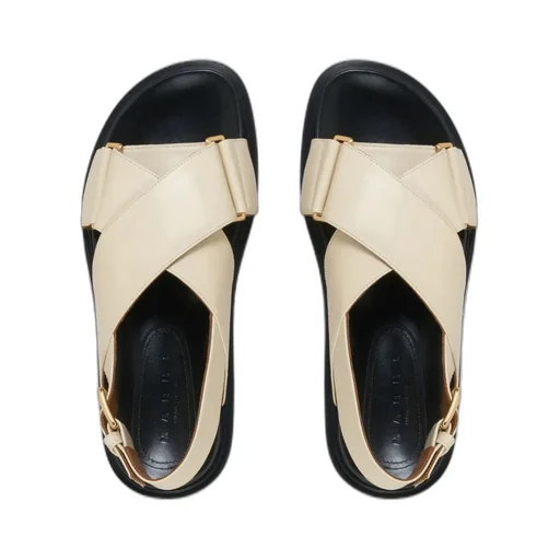 Marni Logo Embossed Buckled Sandals