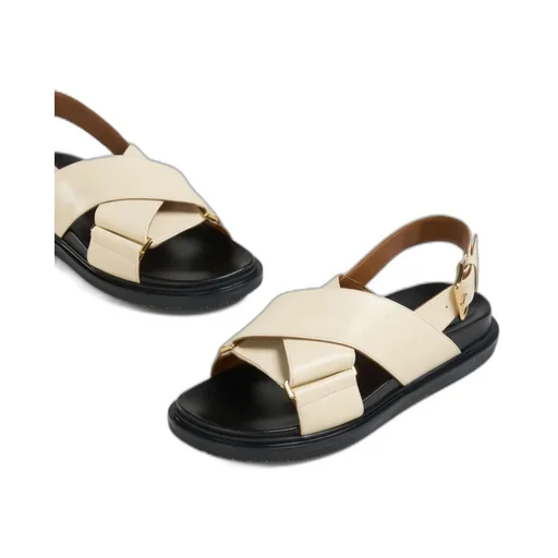 Marni Logo Embossed Buckled Sandals